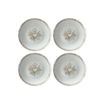 Set de 4 Assiettes à Dessert Ex-Voto Noires ou Dorées D.19 cm - Opjet