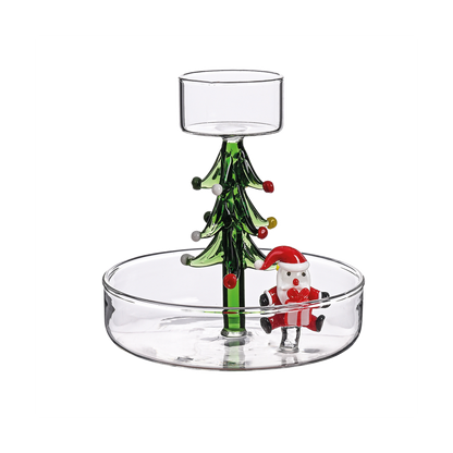 Bougeoir en Verre 3D Sapin du Père Noël - Opjet