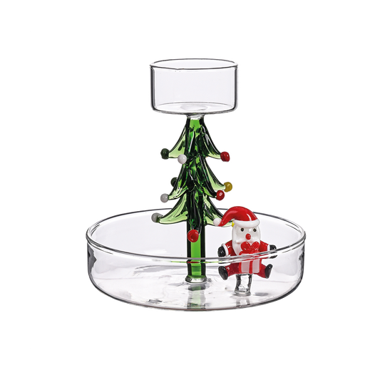 Bougeoir en Verre 3D Sapin du Père Noël - Opjet