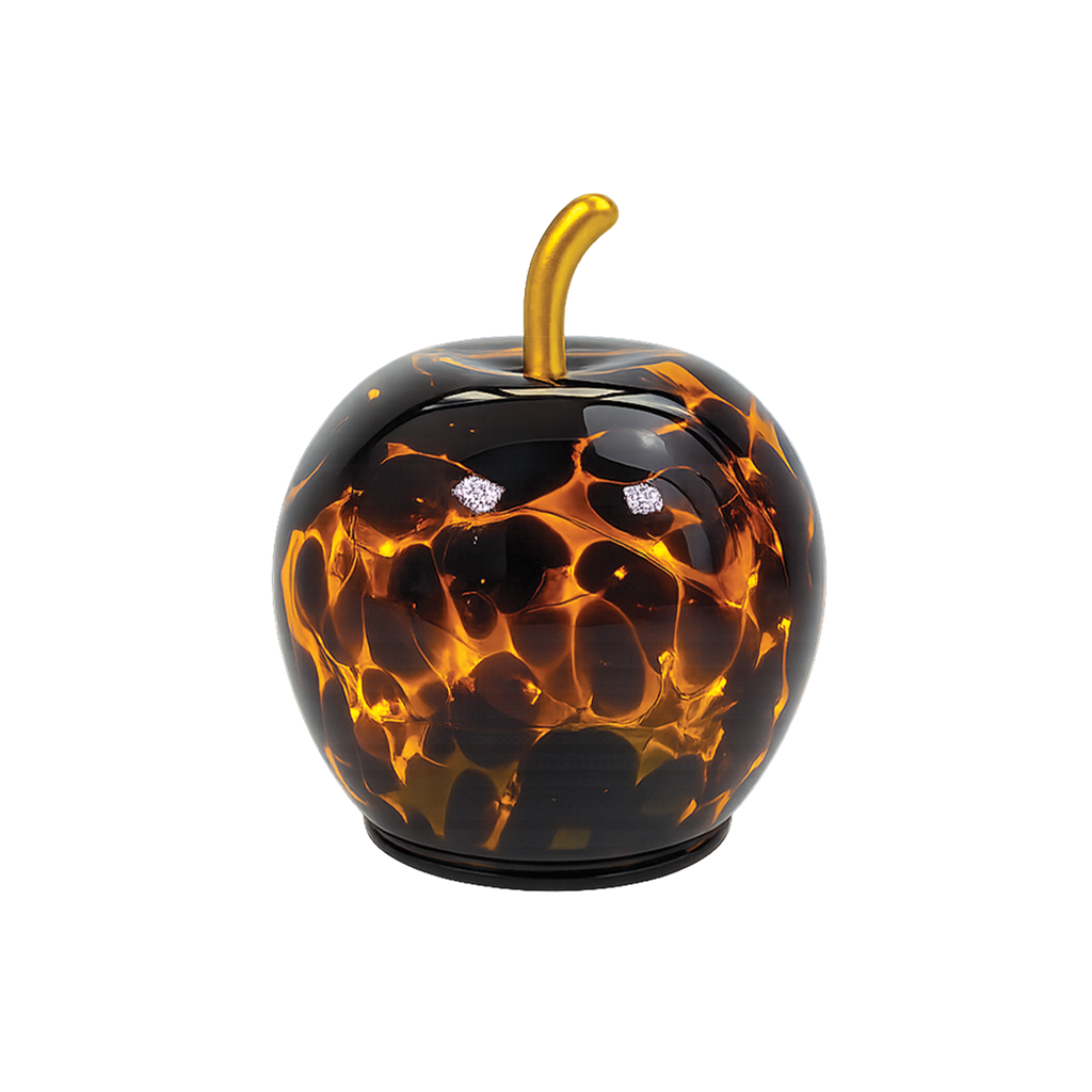 Veilleuse LED Pomme en Verre Moucheté Léopard - Opjet