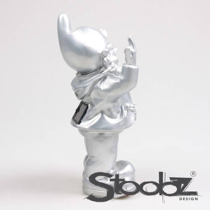 GNOME FUCK YOU SOLAIRE ARGENT 14X16X31 CM