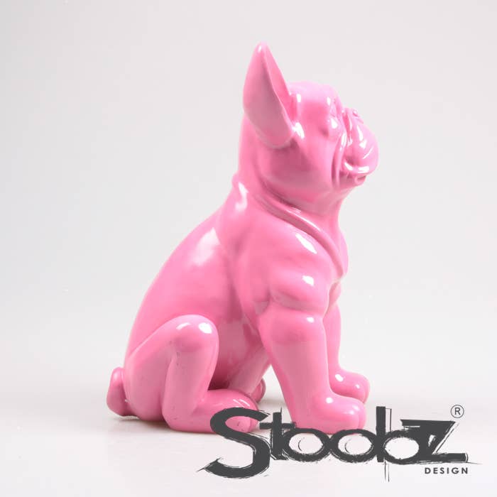 CHIEN BOULEDOGUE FRANÇAIS FUCHSIA 24X20X37 CM STOOBZ DESIGN