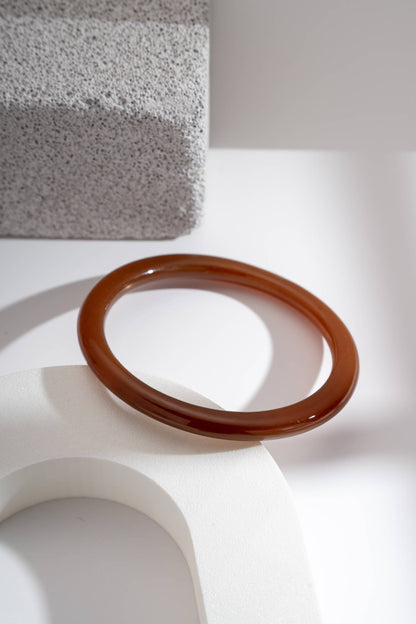 Bracelets Résine fin — Ambre, Crème et Brun Élégance