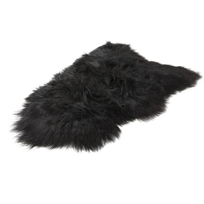 Peau de mouton islandaise noire 90-110cm