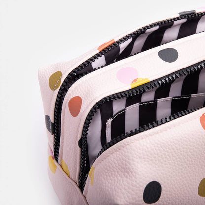 Trousse de Toilette XL Rose Pale à Pois - Caroline Gardner