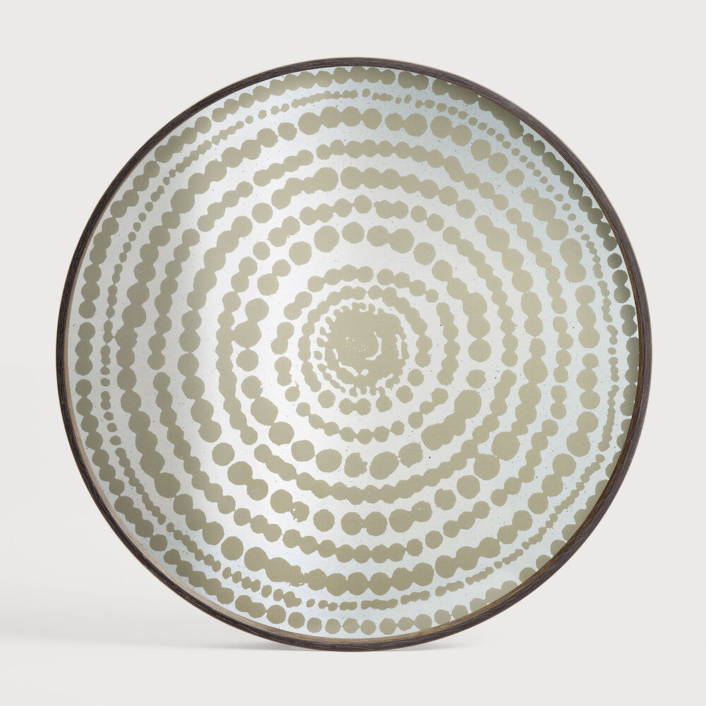 Plateau Miroir en Verre à Pois Dorés D.61 cm - Ethnicraft
