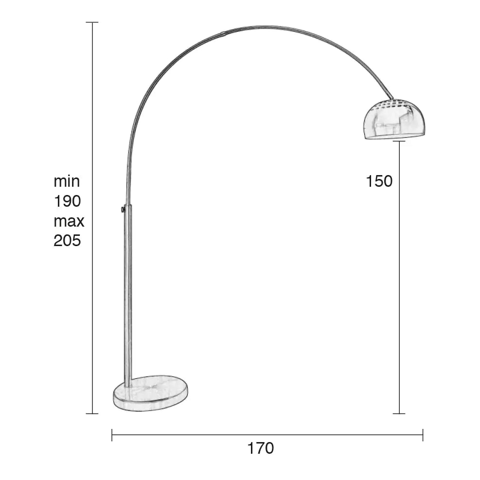 Lampadaire Arc en Métal Noir Bow - Zuiver