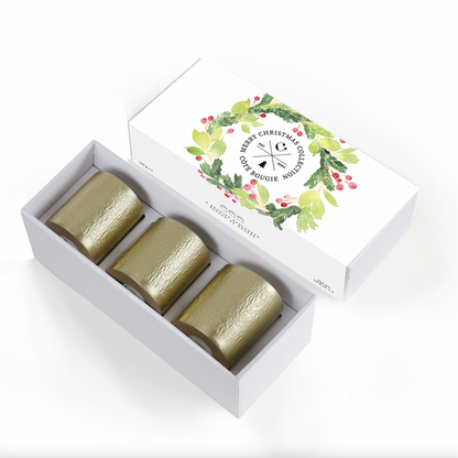 Coffret de Noël 3 Bougies Parfumées Forêt de Sapin - Côté Bougie