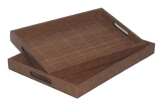 Plateau Rectangulaire Imitation Cuir - Fancy