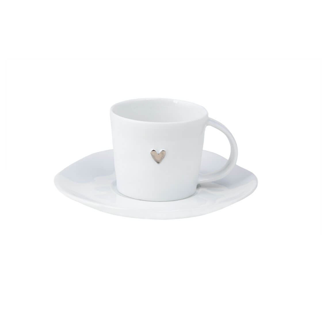 Tasse & Soucoupe en Porcelaine Coeur Or / Argent - Räder