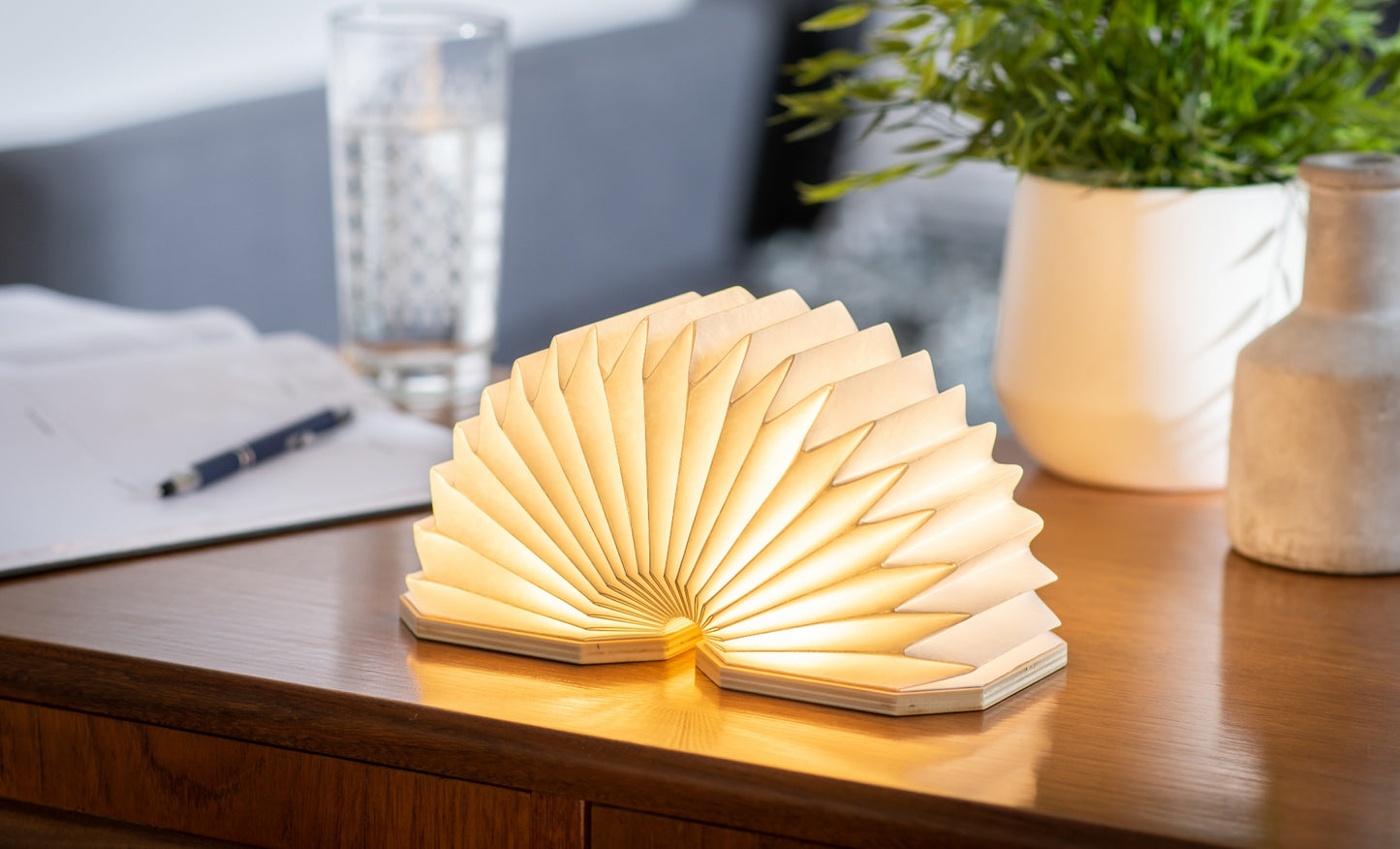 Lampe Accordéon Modulable 360° en Bois - Gingko