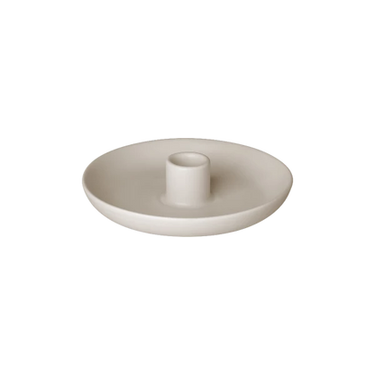 Bougeoir VELA Rond en Grès Noir / Beige - Blomus