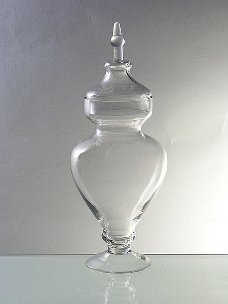 Bonbonnière Impériale sur Pied en Verre avec Couvercle - Fancy