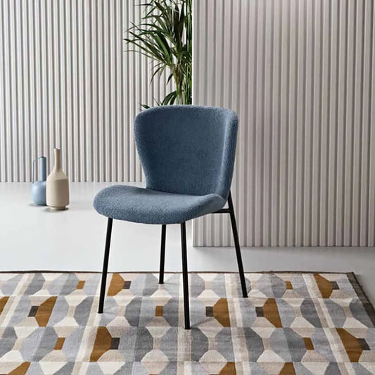 Set de 2 Chaises Rembourrées en Tissu Bouclé Abram - Capodarte