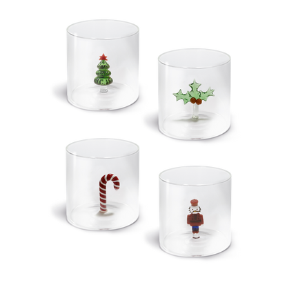 Lot de 4 Gobelets de Noël en verre borosilicate - WD Lifestyle