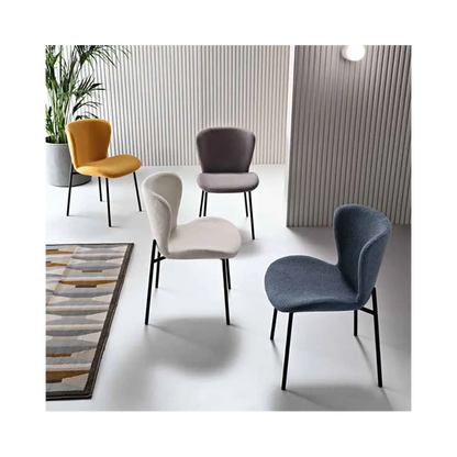Set de 2 Chaises Rembourrées en Tissu Bouclé Abram - Capodarte