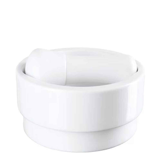 Mortier et pilon en porcelaine céramique blanc - ASA