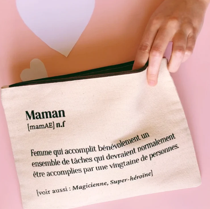 Trousse Maman en Coton BIO 18x25 cm - Family Impact Stories