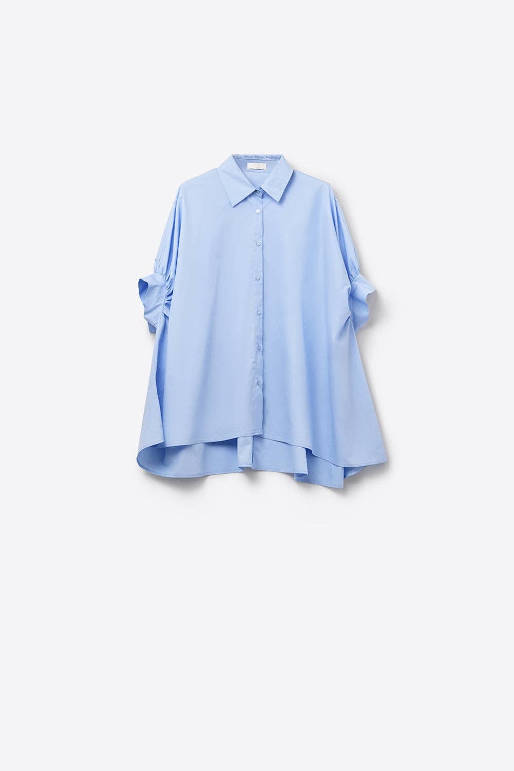 Blouse oversize bleu bébé à manches courtes