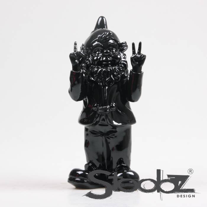 Nain de jardin Peace noir 13x11x31 cm