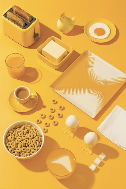 Vide-Poche Wave Jaune en Métal Style Contemporain 15x15cm - Gangzaï