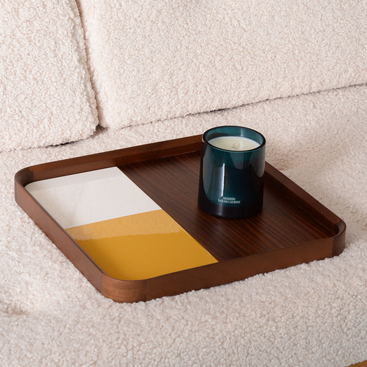 Plateau Sicilia en Bois Laqué 35x35 cm - Maison Sarah Lavoine