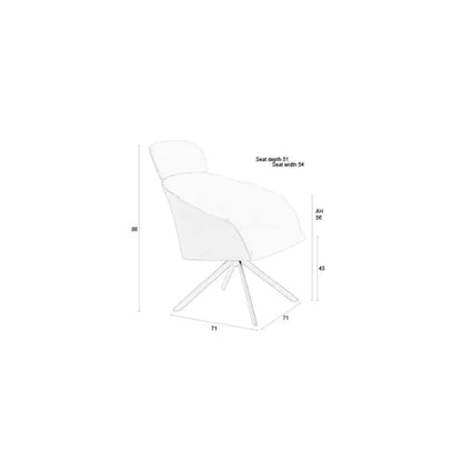 Fauteuil Lounge Frie en Cuir Beige et Noyer - Zuiver