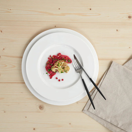 Assiette Blanche en Porcelaine Fine de Chine avec Drapeau - ASA