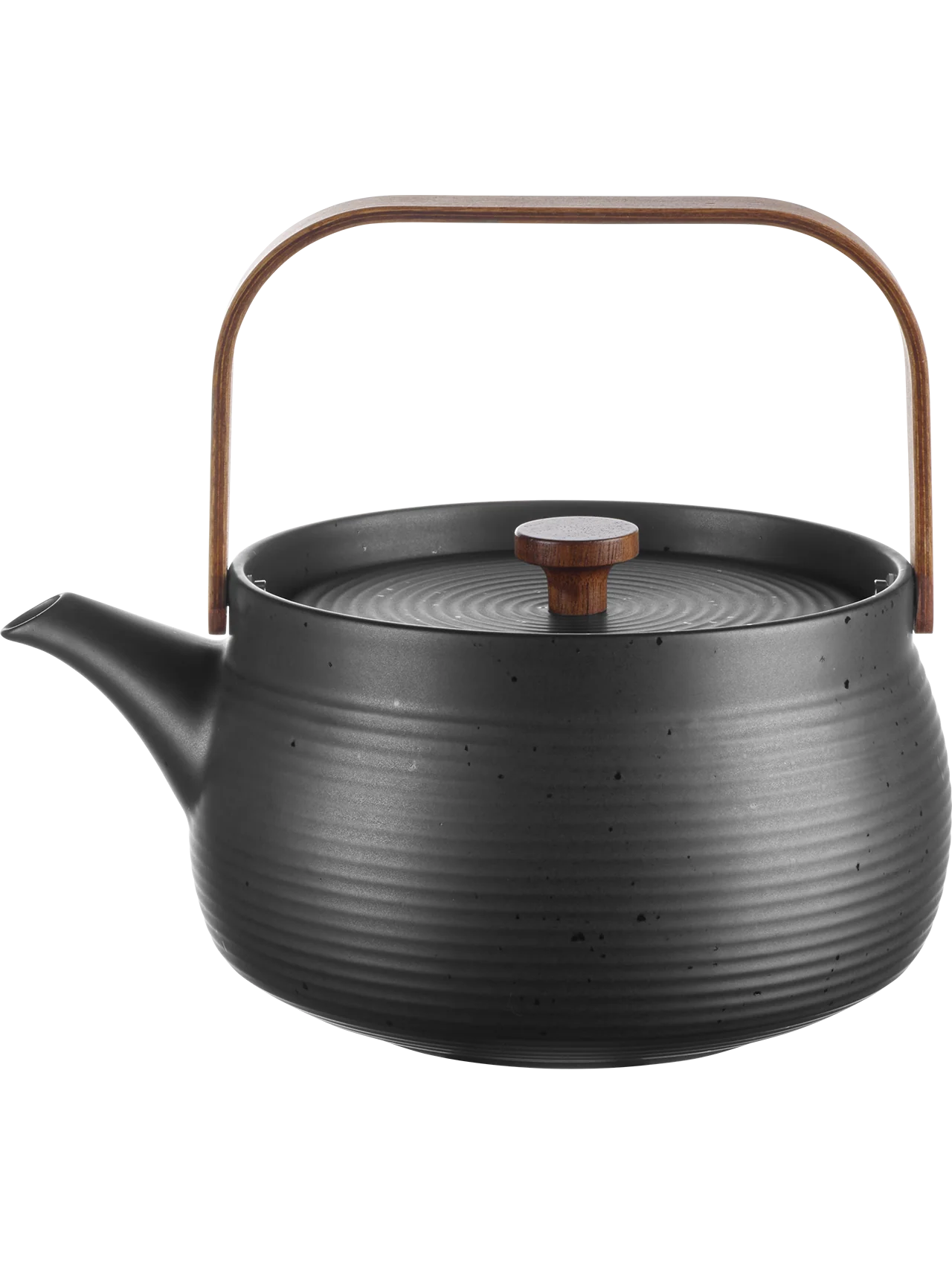 Théière en Porcelaine Noir avec Anse en Bois Japandi - ASA