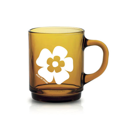 Set de 4 Mugs en Verre Rétros Vermeils Fleurs - Duralex