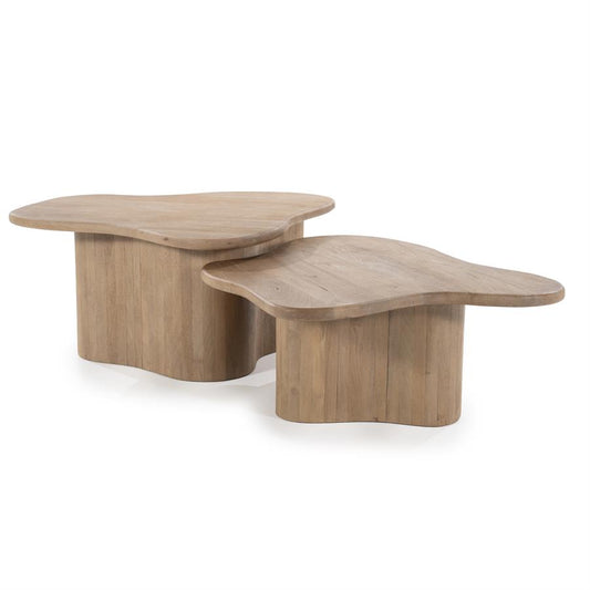 2 Tables Basses Gigognes en Bois de Manguier - By-Boo