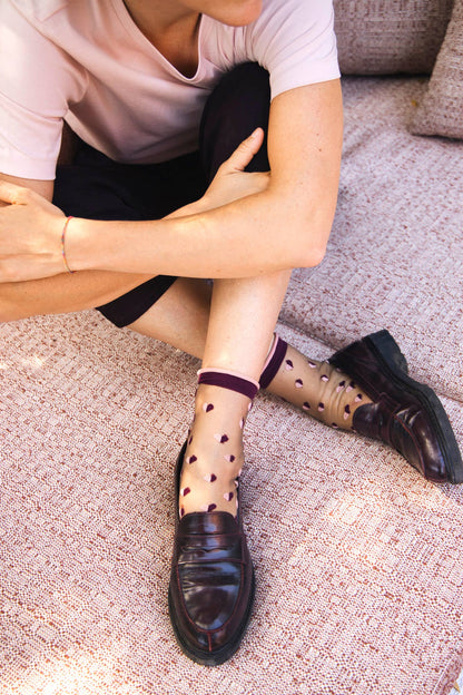 Chaussettes Transparentes Coeurs - Atelier St Eustache