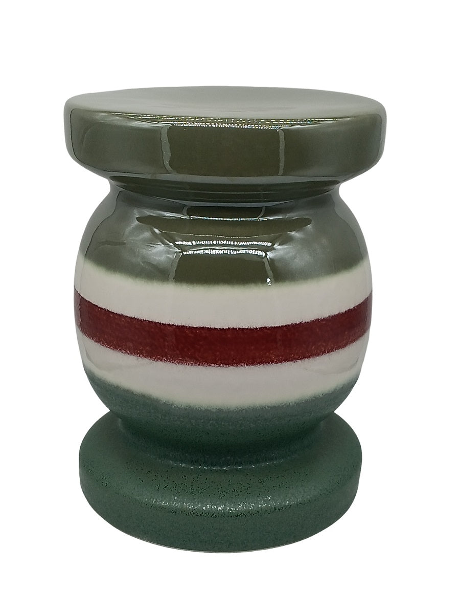 Table d'Appoint Céramique Vert/Blanc/Rouge - Fancy