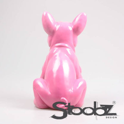 CHIEN BOULEDOGUE FRANÇAIS FUCHSIA 24X20X37 CM STOOBZ DESIGN
