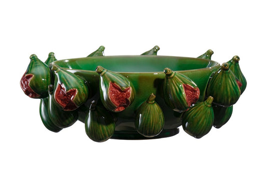 Coupe en Céramique Vert ou Rouge Couronne de Fruits (Figue ou Grenade) - Fancy