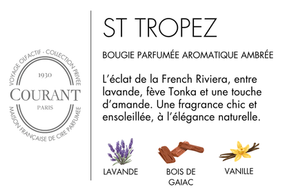 Bougie Parfumée St-Tropez 230g, Lavande & Bois de Gaiac - Courant Paris