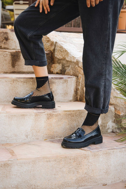 Chaussette Transparente Élégante Shibuya Noires 39/41 - Atelier St Eustache