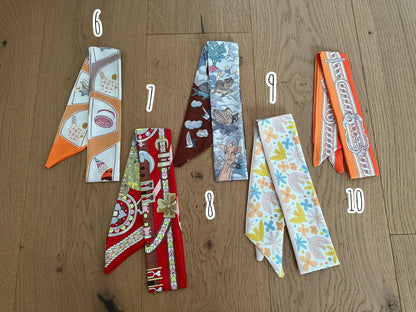 Foulard Twilly, Accessoire pour Sac, Cheveux, Cou en Polyester 88 x 5 cm