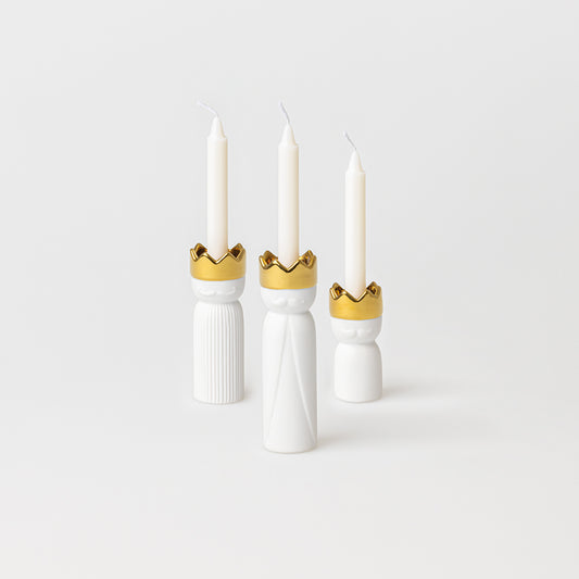 Set de 3 Bougeoirs Rois Mages en Porcelaine - Räder