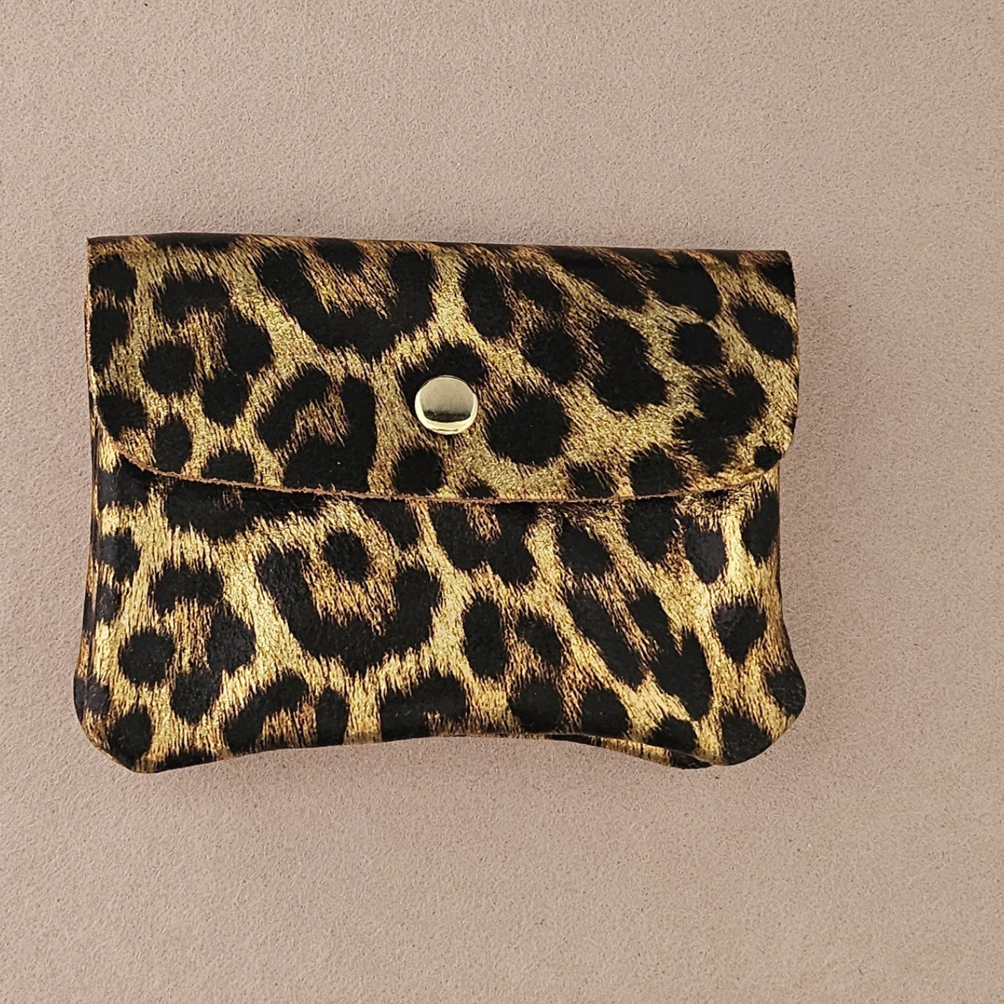 Porte-Monnaie en Cuir de Vachette Métallisé 11x8 cm