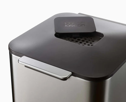 Poubelle de Tri Sélectif Totem 40 L. en Acier Inoxydable - Joseph Jospeh
