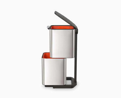 Poubelle de Tri Sélectif Totem 40 L. en Acier Inoxydable - Joseph Jospeh