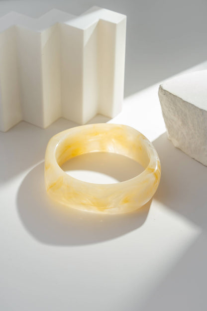 Bracelets Larges Brun Ecru Doré Tendance