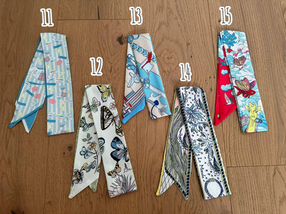 Foulard Twilly, Accessoire pour Sac, Cheveux, Cou en Polyester 88 x 5 cm