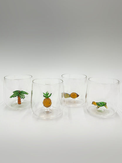 Verre à Eau avec Détails 3D Soufflé - Jacques Flamant