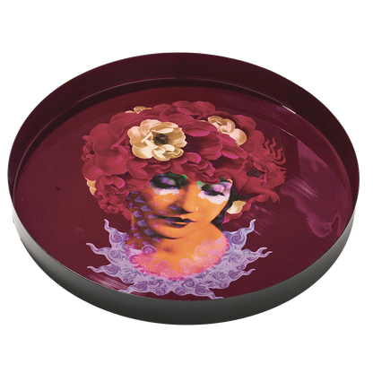 Plateau Rond en Métal Anemone D.30 cm - Gangzaï