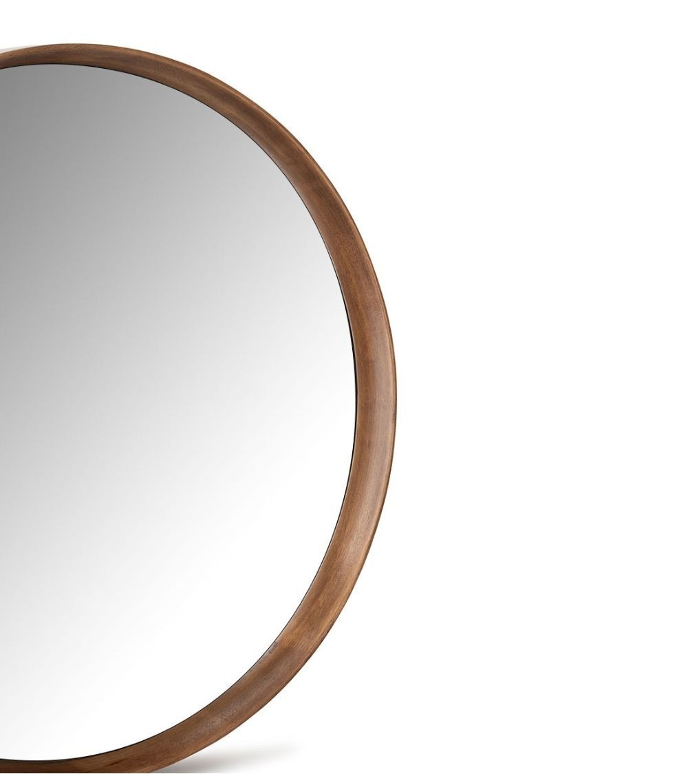 Miroir Rond en Noyer Laoul D.80 cm - Athezza