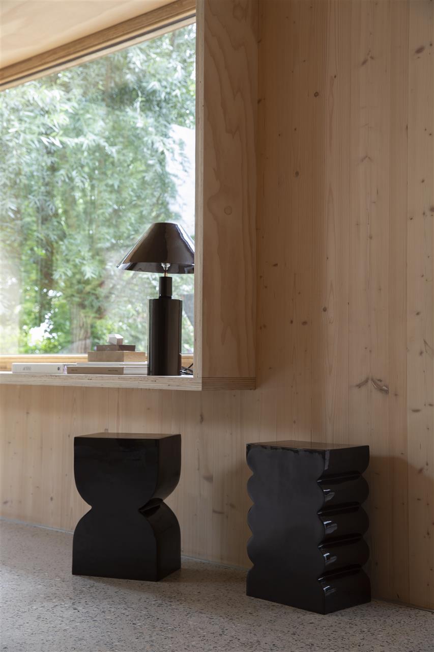 Tabouret Cones Beige Brillant en Aluminium - Zuiver
