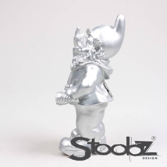 GNOME FUCK YOU SOLAIRE ARGENT 14X16X31 CM