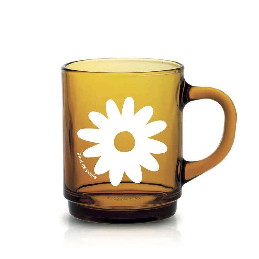 Set de 4 Mugs en Verre Rétros Vermeils Fleurs - Duralex